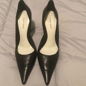 Nine West Pointy Toe Black Leather Pumps
